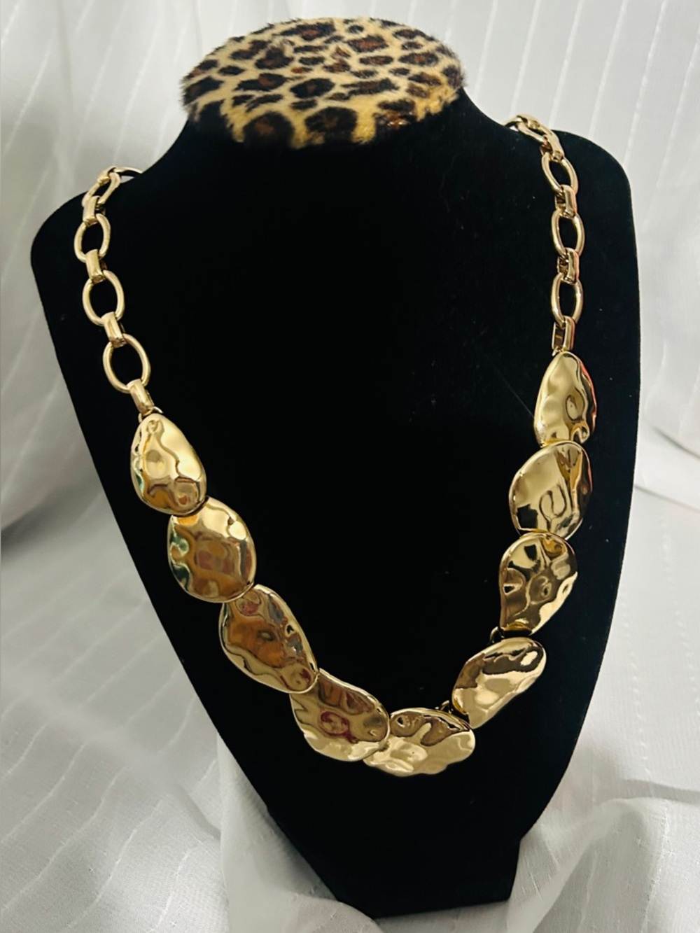 Style & Co. Gold Hammered Link Necklace- Statement necklace